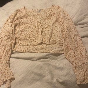 Light long sleeve crop blouse